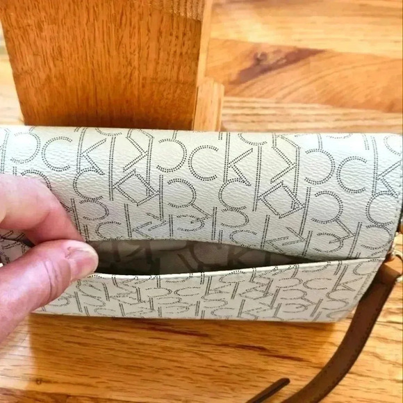 Calvin Klein Monogram Logo Convertible Clutch Crossbody Purse - Picture 4 of 11